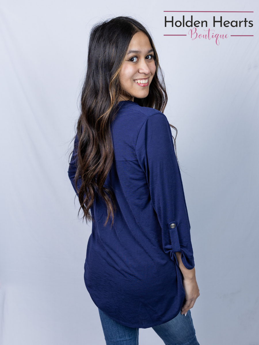 Navy Lizzy Top