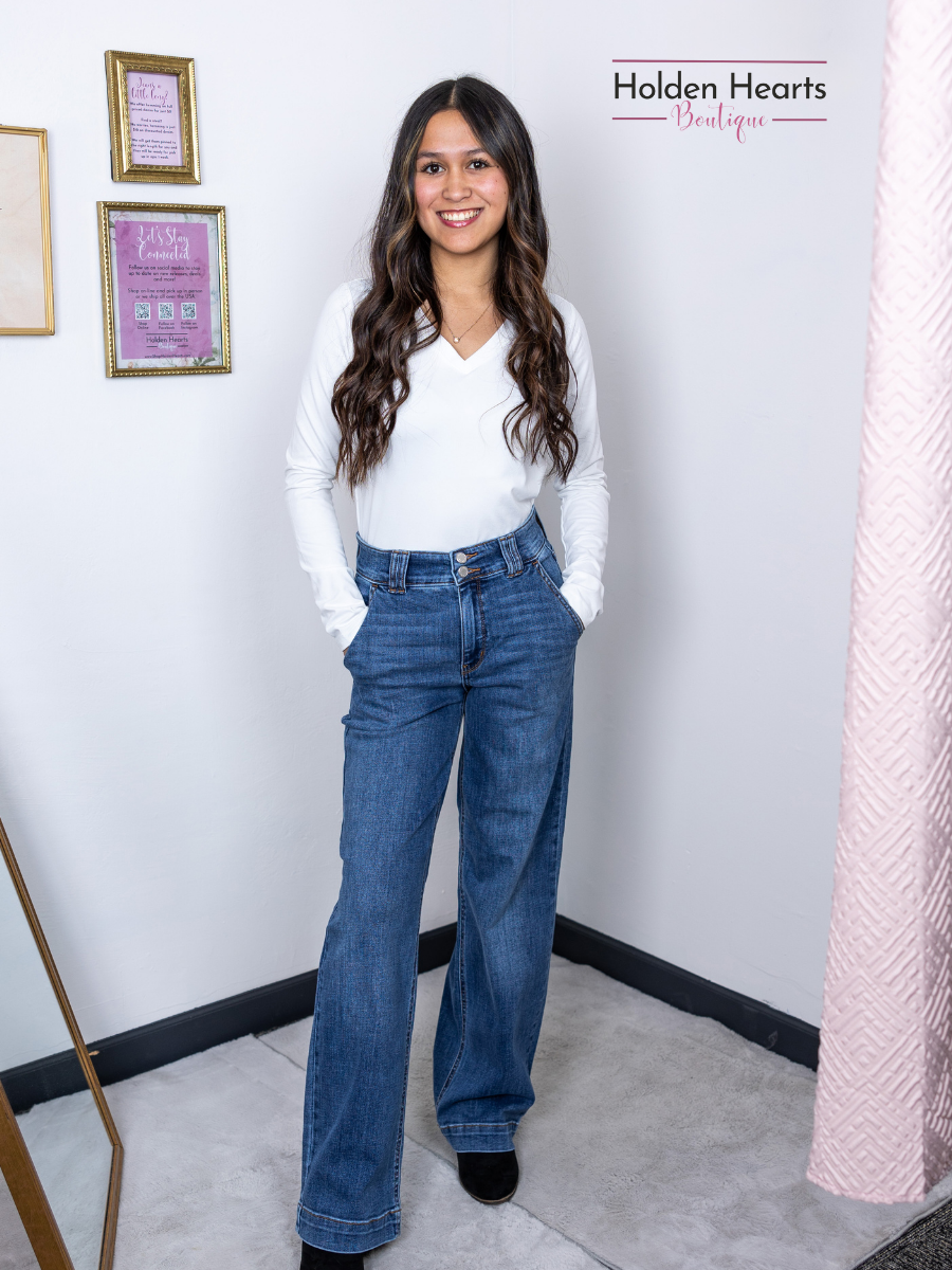 Workin' It Wide Leg Trouser Jeans