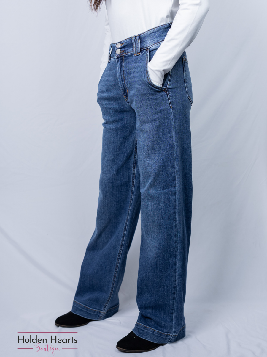 Workin' It Wide Leg Trouser Jeans