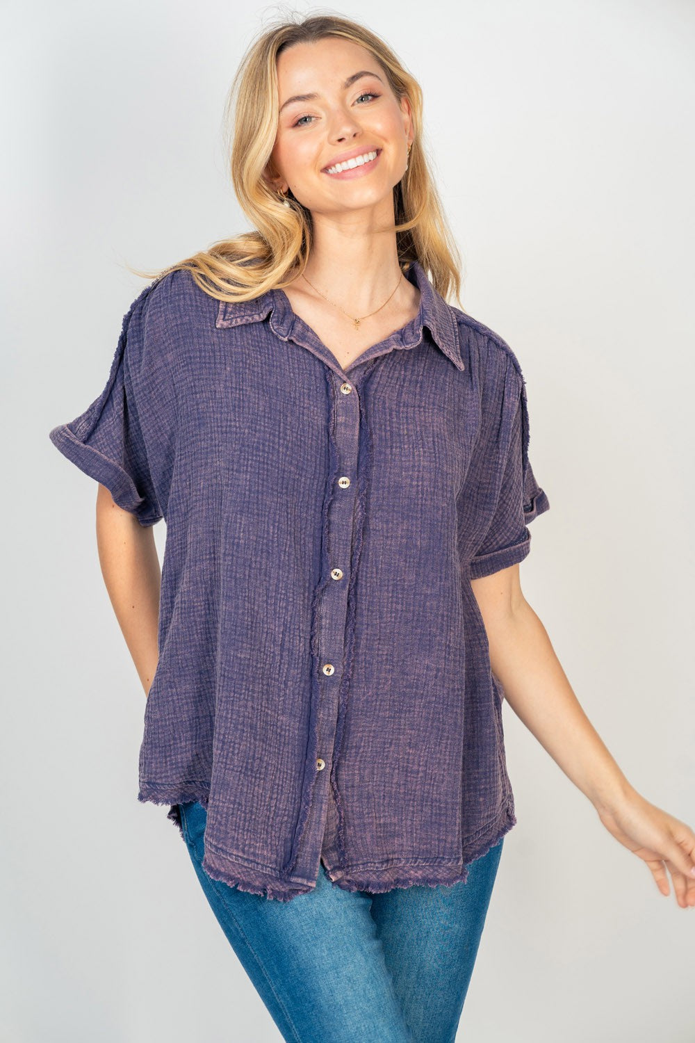 Easy Going Button Up Top