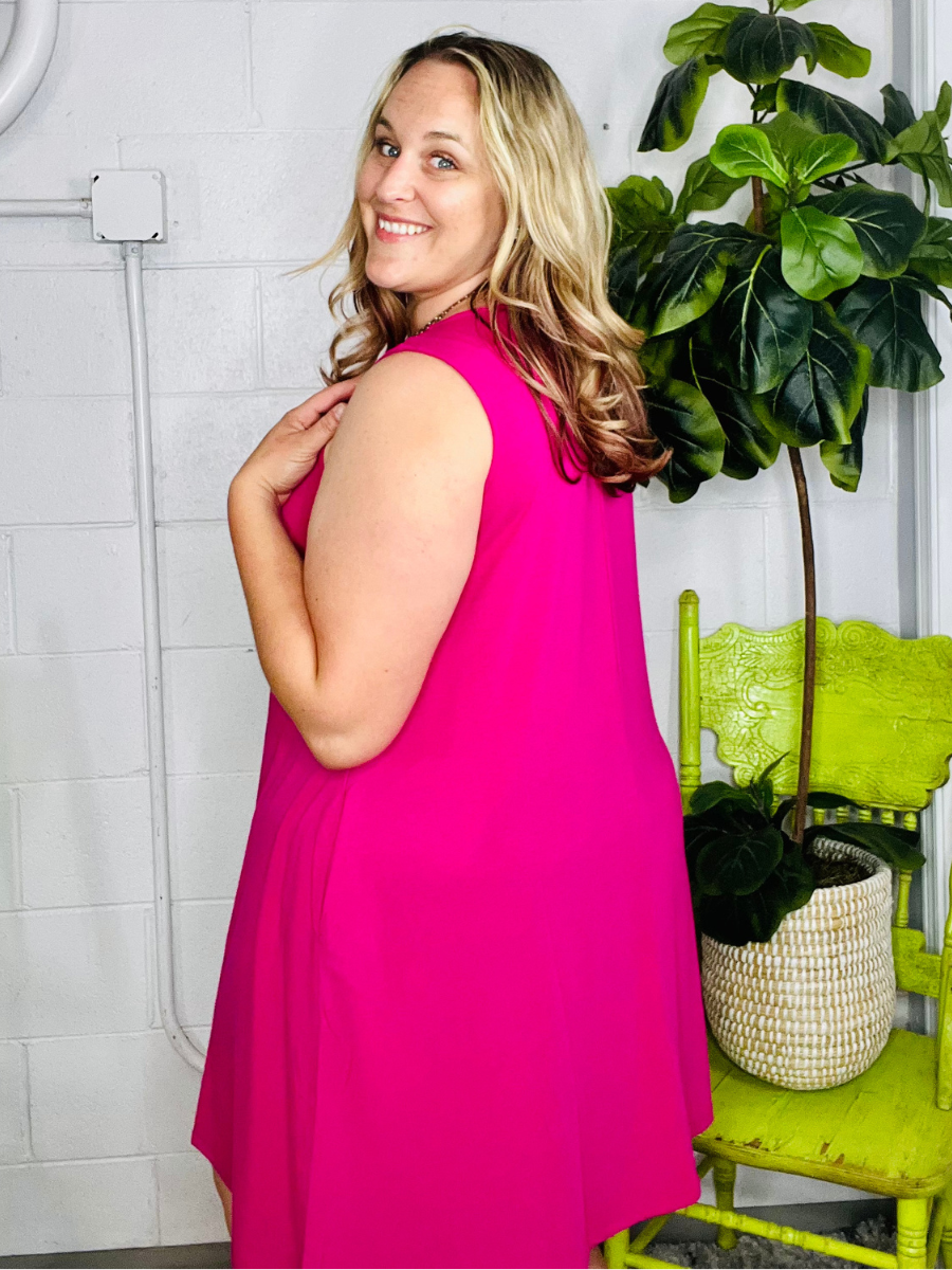 Magenta Night On the Town Swing Dress