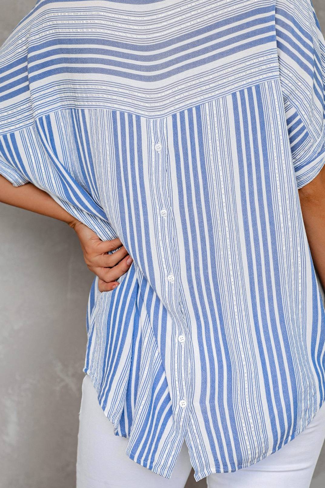 Feel the Breeze Blue Stripped Blouse