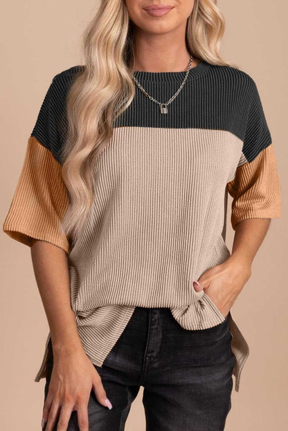 Downtown Love Color Block Top