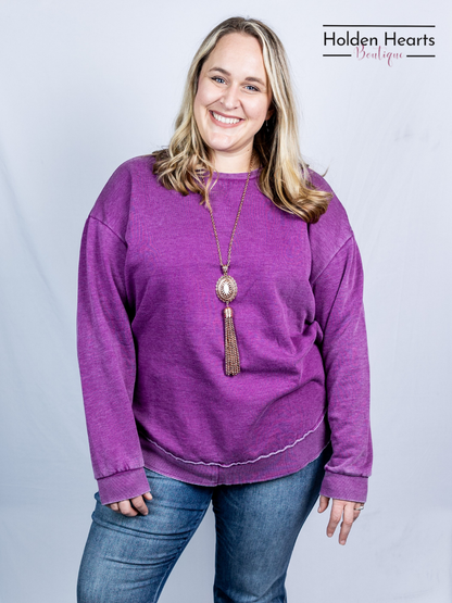 Purple Vintage Wash Pullover