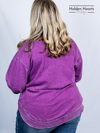 Purple Vintage Wash Pullover