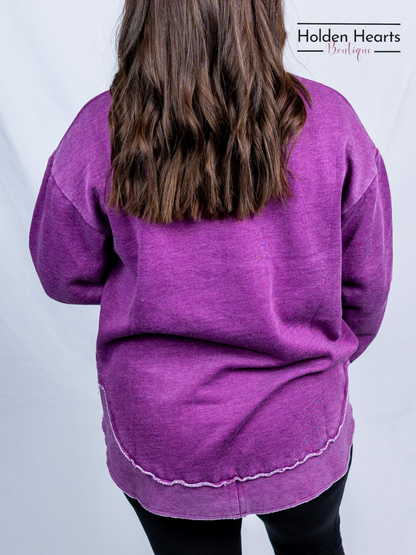 Purple Vintage Wash Pullover