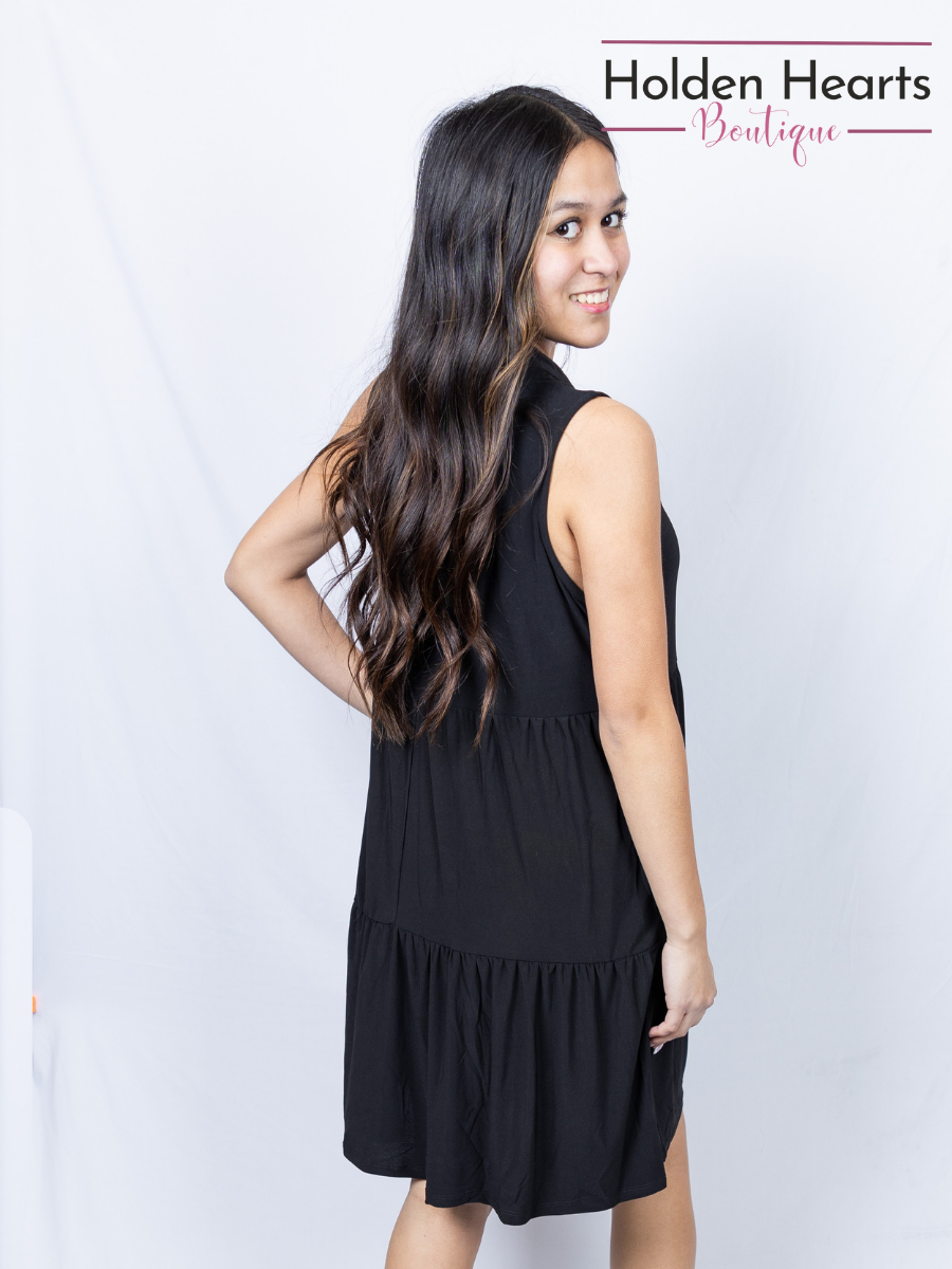 Black Lizzy Ruffle Dress