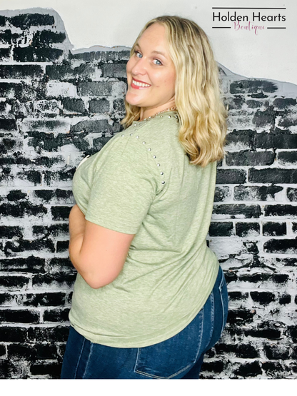 Olive Starry Stud Tee