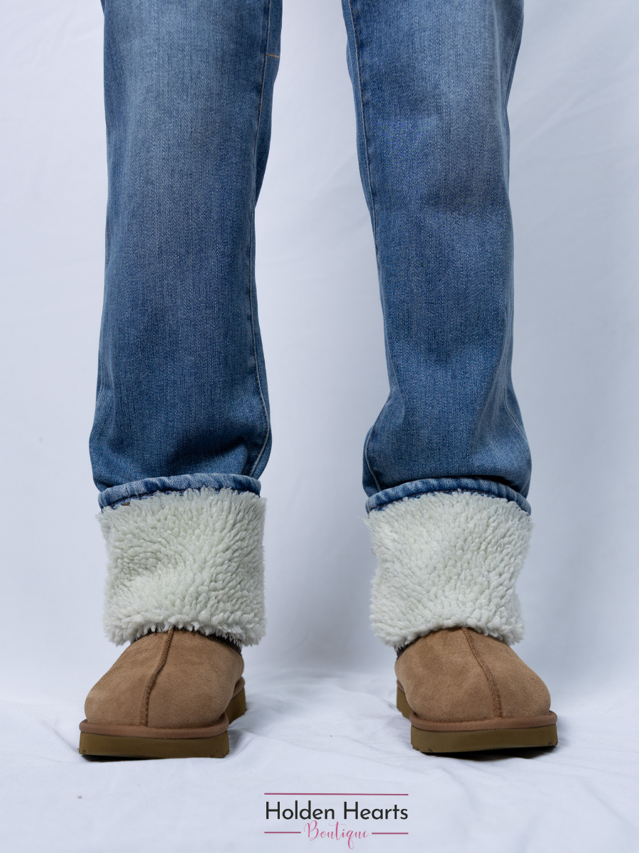 Snow Bunny Shearling Cuffed Jeans