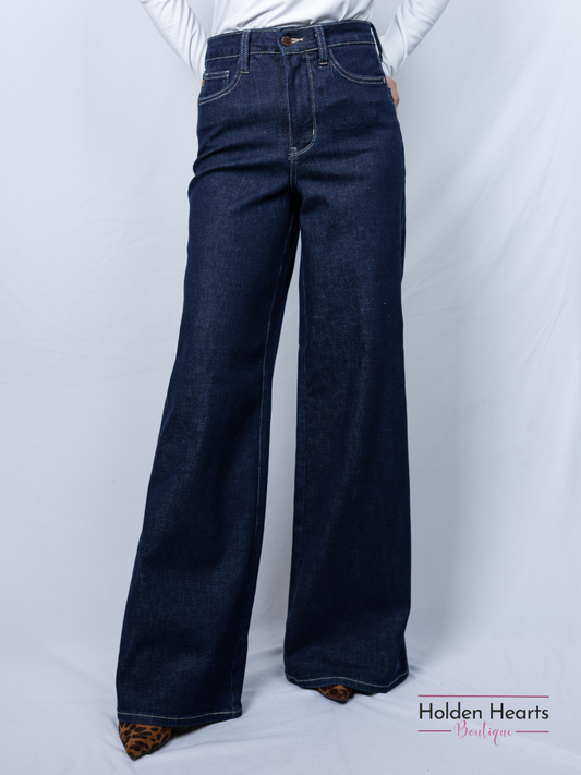 Return to Fun Tummy Control Wide Leg Denim