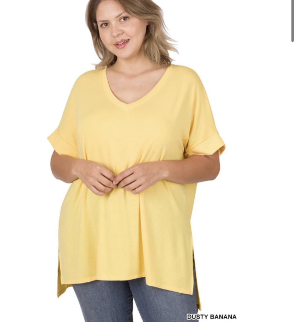 Yellow Going with the Flow Tunic V-Neck Top