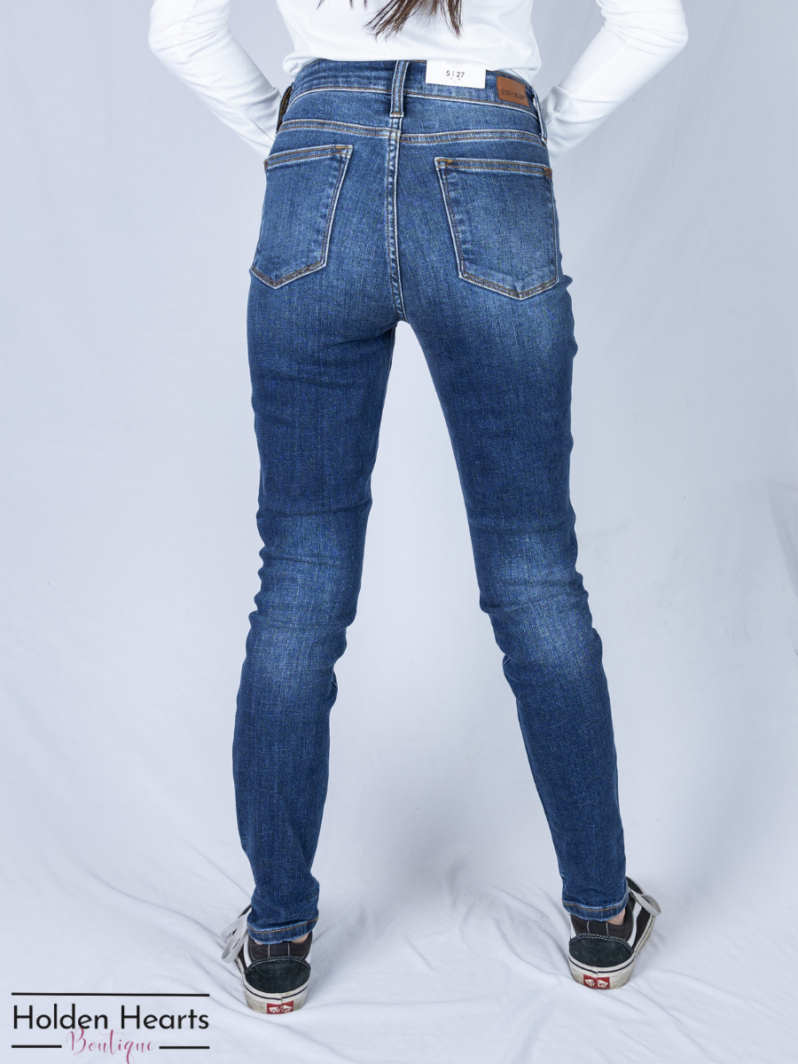 All in the Details Mid Rise Skinny Jeans