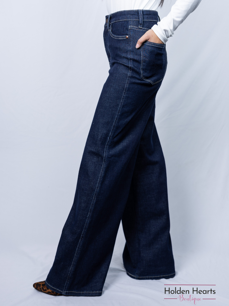 Return to Fun Tummy Control Wide Leg Denim