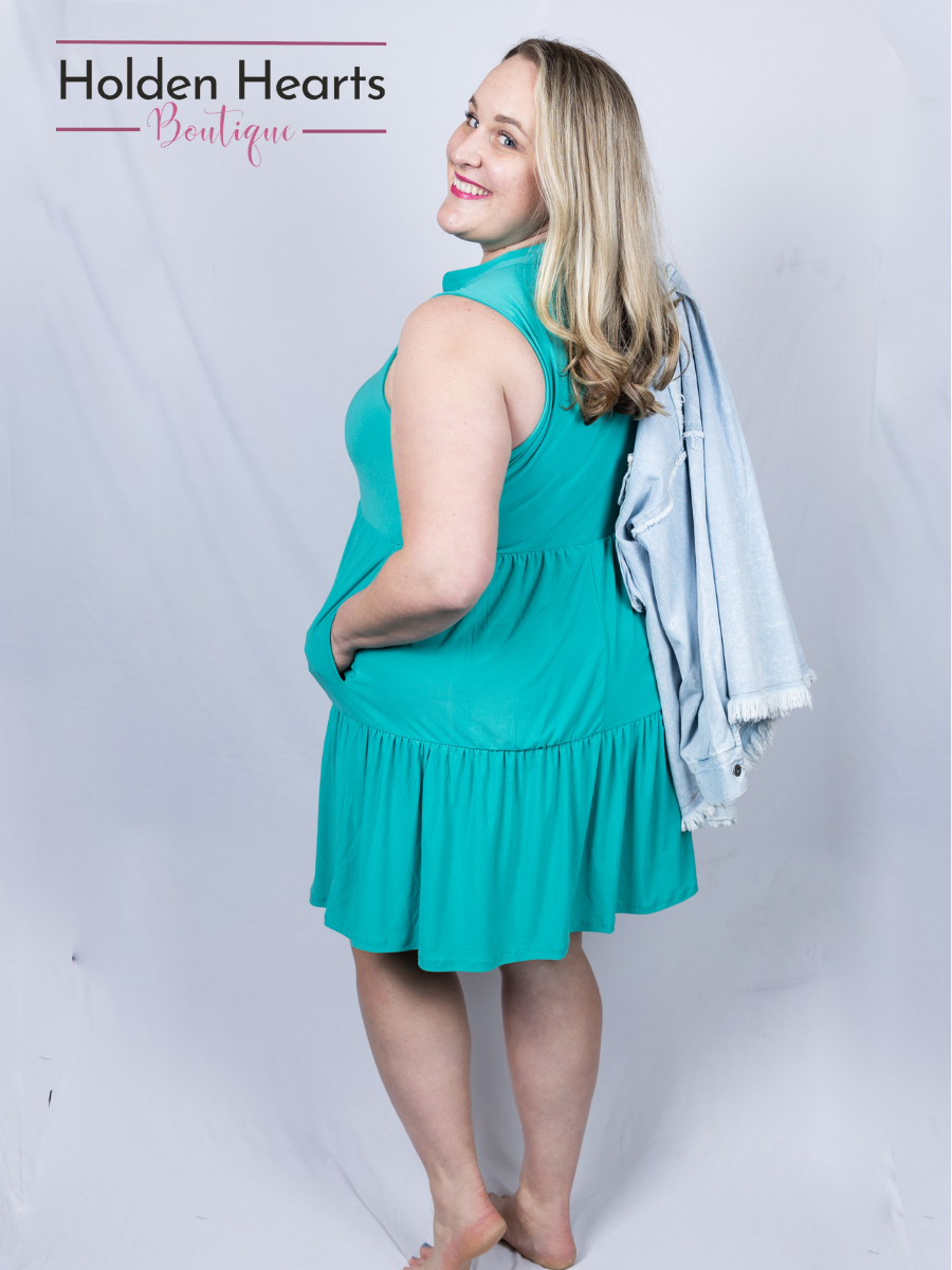 Emerald Lizzy Ruffle Dress