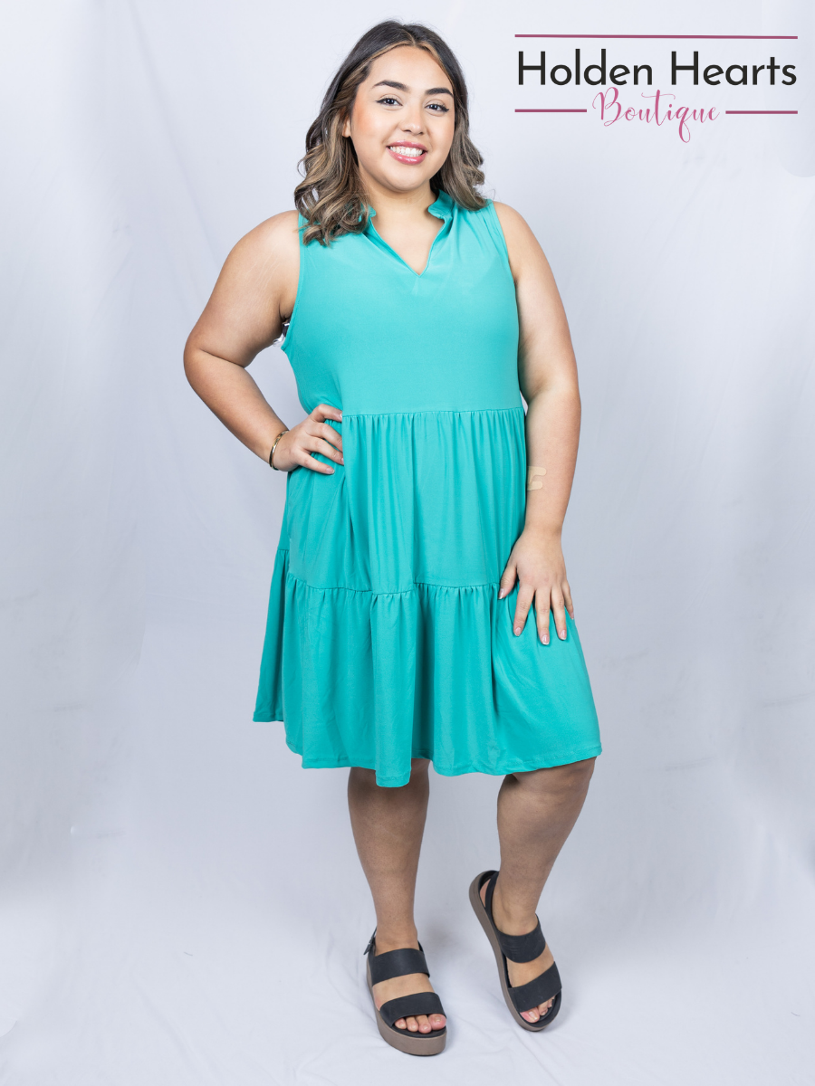 Emerald Lizzy Ruffle Dress