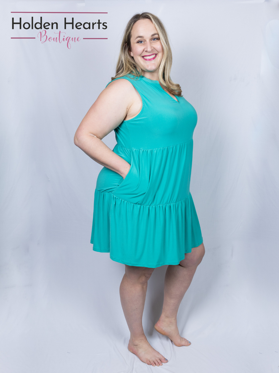 Emerald Lizzy Ruffle Dress