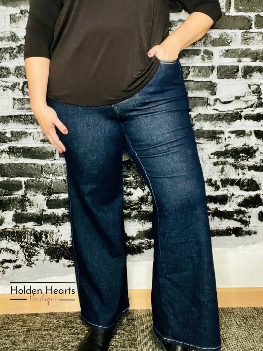 Return to Fun Tummy Control Wide Leg Denim