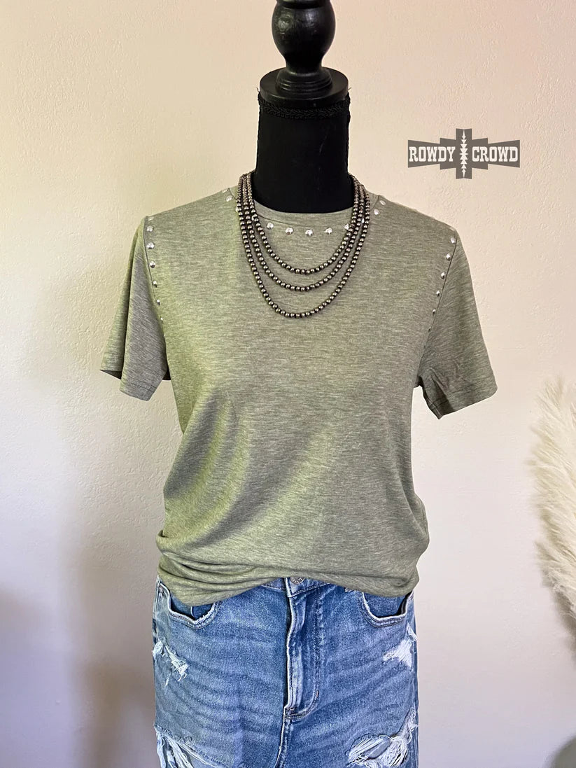 Olive Starry Stud Tee