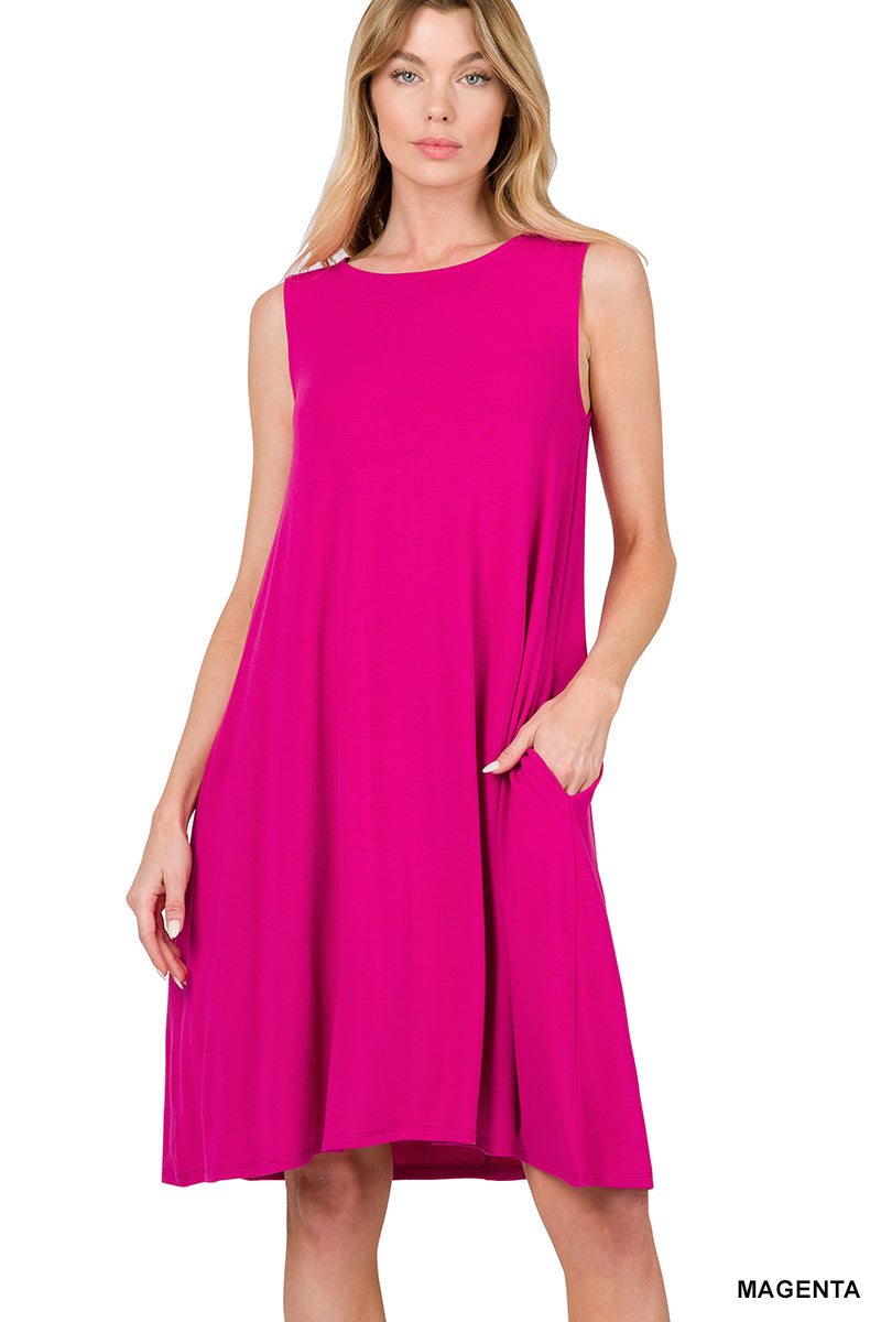 Magenta Night On the Town Swing Dress