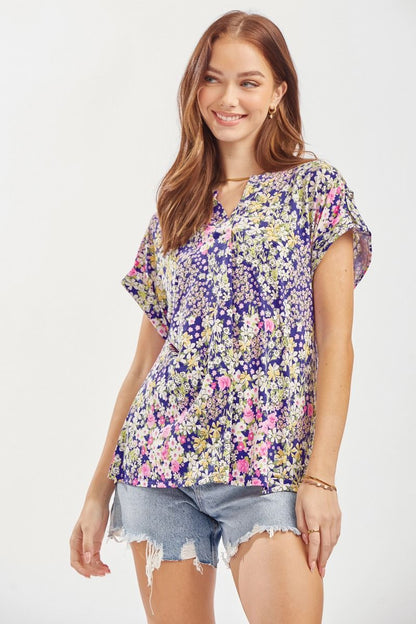 Purple Floral Lizzy Top