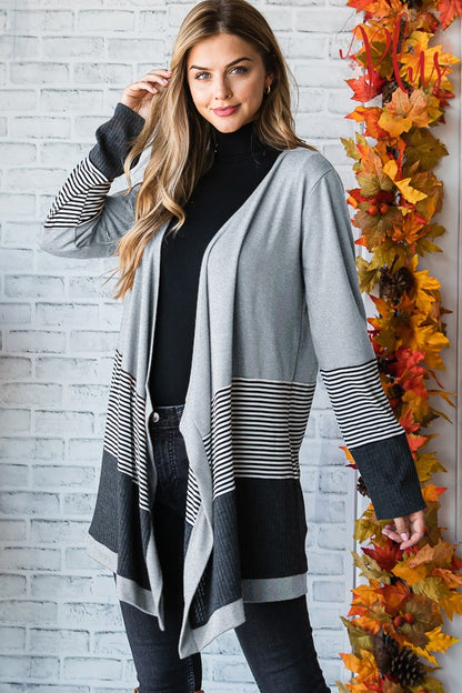 Cozy and Cute Waffle Cardigan in Grey