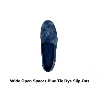 Wide Open Spaces Blue Tie-Dye Slip Ons